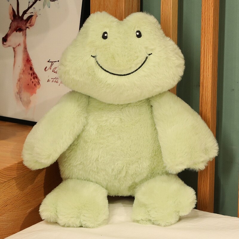 Fluffy Cheerful Frog Plushie Collection-Enchanted peach