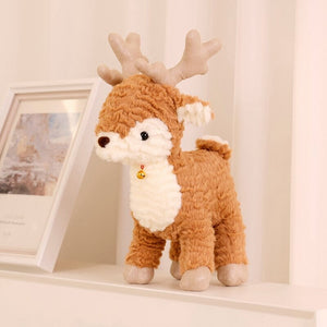 Fluffy Christmas Tree Reindeer Plushie-Enchanted peach