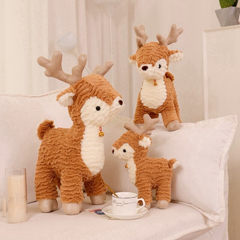 Fluffy Christmas Tree Reindeer Plushie-Enchanted peach