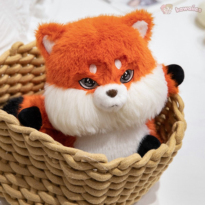 Fluffy Chubby Fox Plushie-Enchanted peach