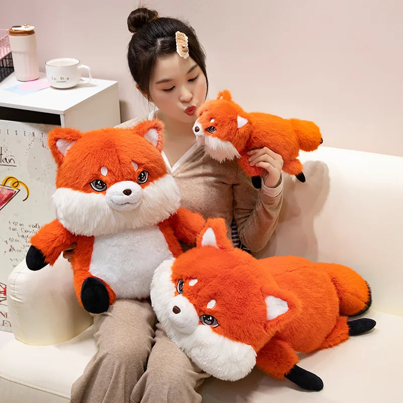 Fluffy Chubby Fox Plushie-Enchanted peach