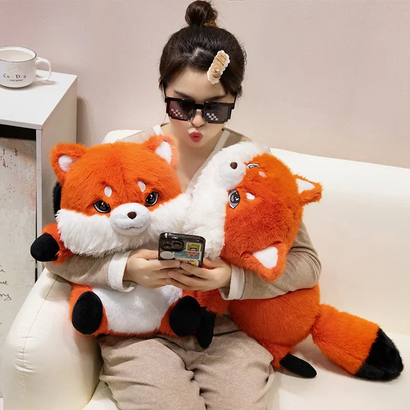 Fluffy Chubby Fox Plushie-Enchanted peach