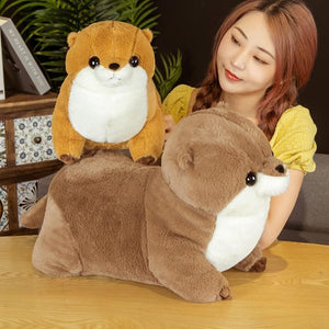 Fluffy Chubby Otter Plushies-Enchanted peach