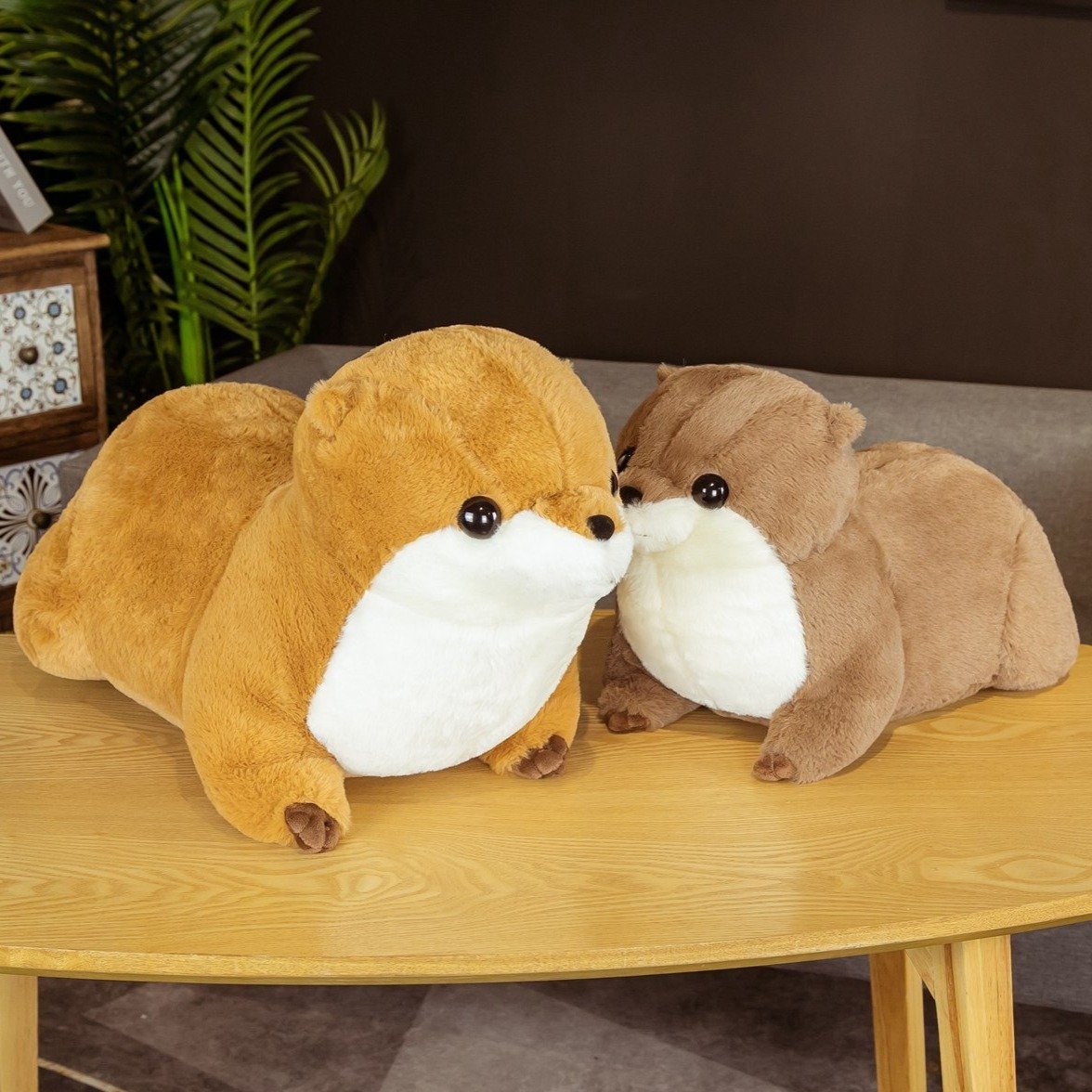 Fluffy Chubby Otter Plushies-Enchanted peach