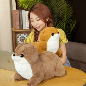 Fluffy Chubby Otter Plushies-Enchanted peach