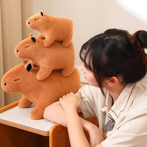 Fluffy Cute Capybara Plushie-Enchanted peach