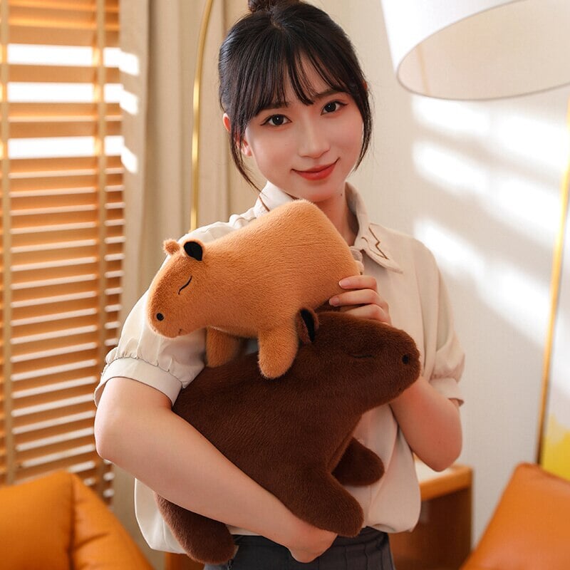 Fluffy Cute Capybara Plushie-Enchanted peach