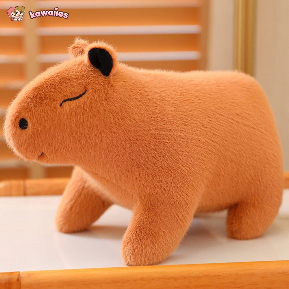 Fluffy Cute Capybara Plushie-Enchanted peach