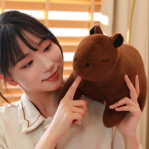 Fluffy Cute Capybara Plushie-Enchanted peach