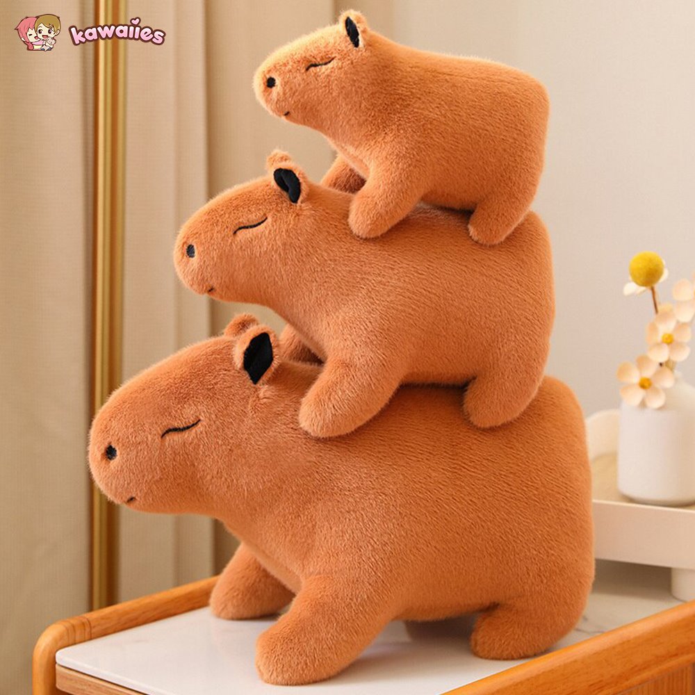 Fluffy Cute Capybara Plushie-Enchanted peach