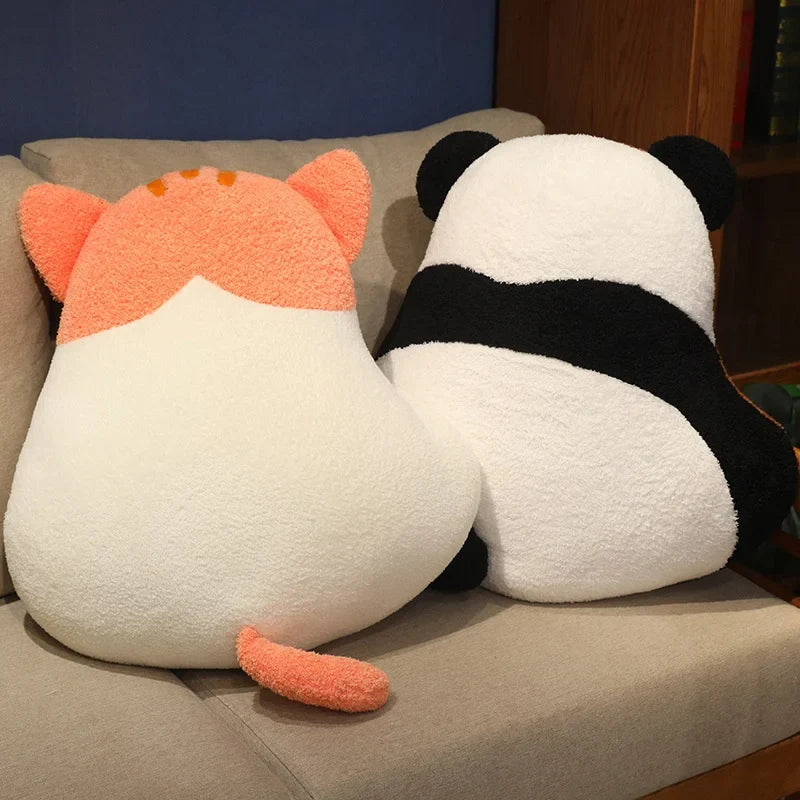 Fluffy Dinosaur Cat Dog Panda Pillow Cushion Plushies-Enchanted peach