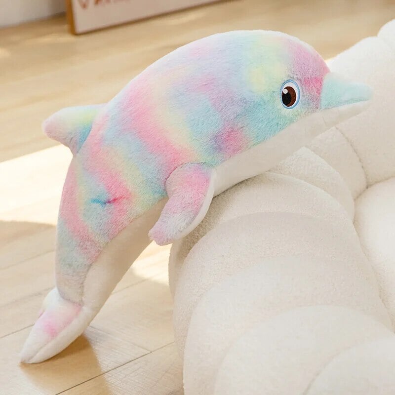 Fluffy Galaxy Dolphin Plushies-Enchanted peach