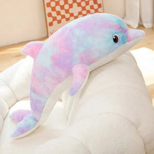 Fluffy Galaxy Dolphin Plushies-Enchanted peach