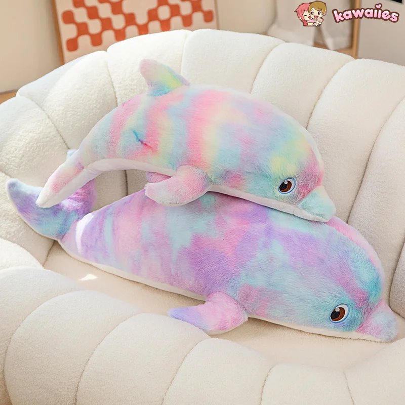 Fluffy Galaxy Dolphin Plushies-Enchanted peach