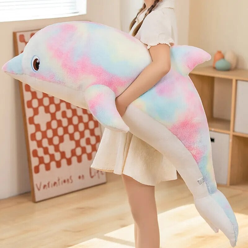 Fluffy Galaxy Dolphin Plushies-Enchanted peach