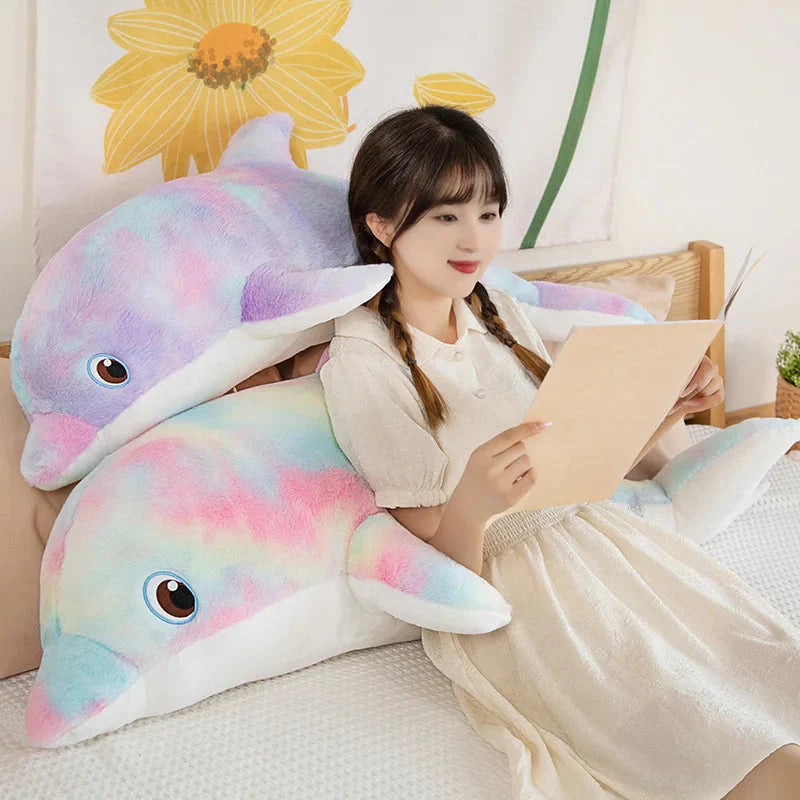 Fluffy Galaxy Dolphin Plushies-Enchanted peach