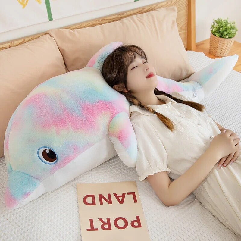 Fluffy Galaxy Dolphin Plushies-Enchanted peach