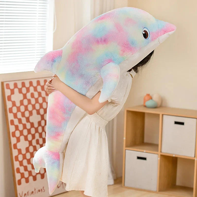 Fluffy Galaxy Dolphin Plushies-Enchanted peach