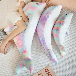 Fluffy Galaxy Dolphin Plushies-Enchanted peach