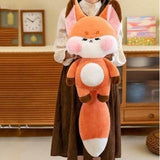 Fluffy Huge Tail Kawaii Fox Plushies-Enchanted peach