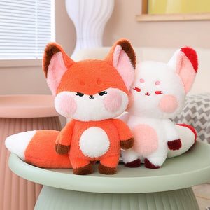 Fluffy Huge Tail Kawaii Fox Plushies-Enchanted peach