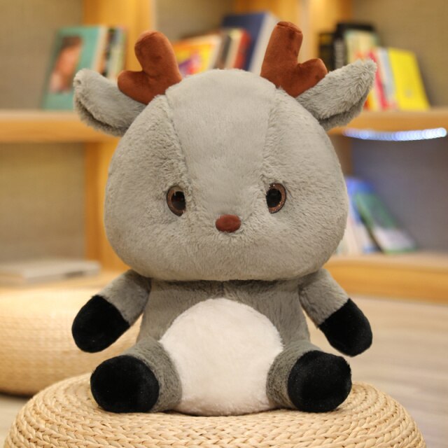 Fluffy Kawaii Reindeer Plush-Enchanted peach