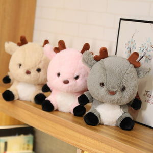 Fluffy Kawaii Reindeer Plush-Enchanted peach