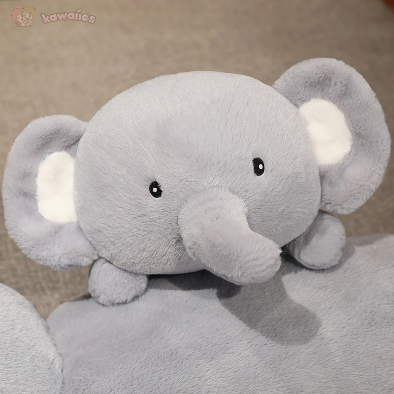 Fluffy Laying Elephant Family-Enchanted peach