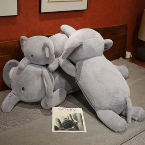 Fluffy Laying Elephant Family-Enchanted peach