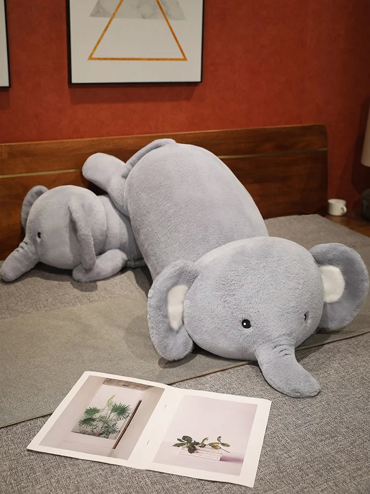 Fluffy Laying Elephant Family-Enchanted peach