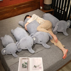 Fluffy Laying Elephant Family-Enchanted peach