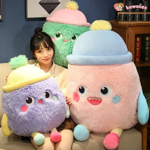 Fluffy Monster Milk Bottles Plushie-Enchanted peach