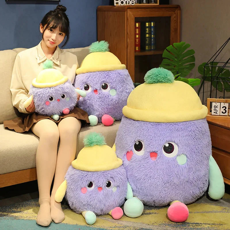 Fluffy Monster Milk Bottles Plushie-Enchanted peach