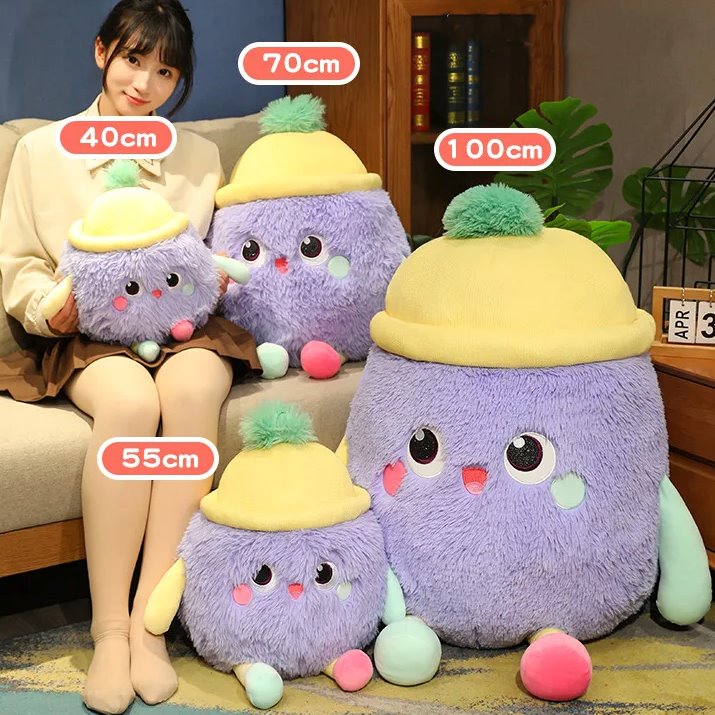 Fluffy Monster Milk Bottles Plushie-Enchanted peach