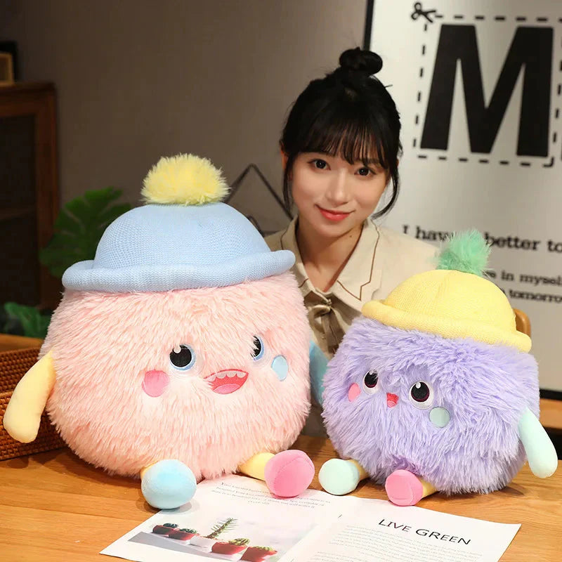 Fluffy Monster Milk Bottles Plushie-Enchanted peach