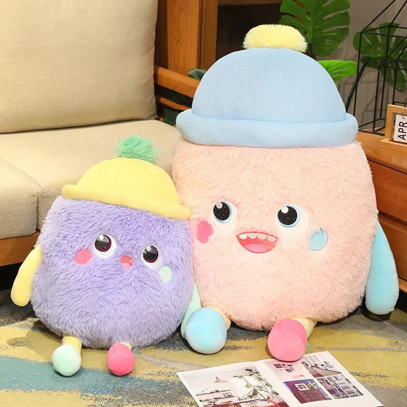 Fluffy Monster Milk Bottles Plushie-Enchanted peach