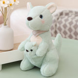 Fluffy Mother & Baby Kangaroo Plushie-Enchanted peach