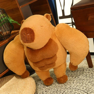 Fluffy Muscular Capybara Plush-Enchanted peach