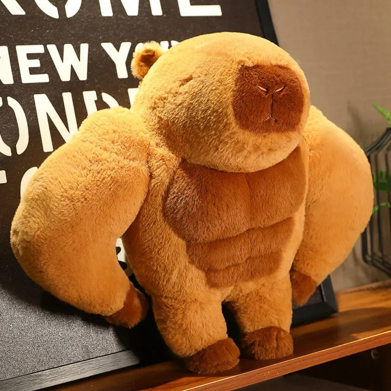 Fluffy Muscular Capybara Plush-Enchanted peach