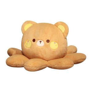 Fluffy Octo-Animal Fox Cat Bunny Bear Plushies-Enchanted peach