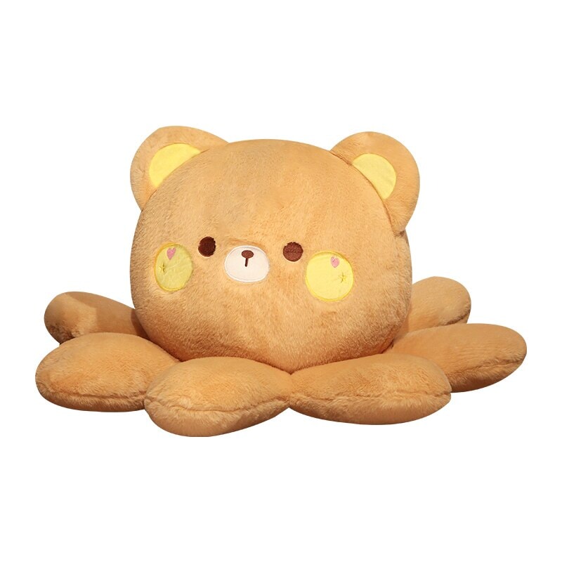 Fluffy Octo-Animal Fox Cat Bunny Bear Plushies-Enchanted peach