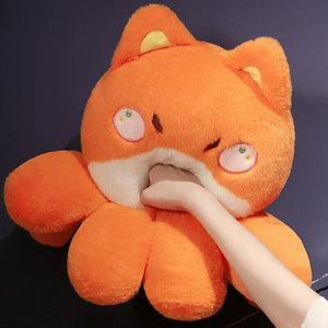 Fluffy Octo-Animal Fox Cat Bunny Bear Plushies-Enchanted peach