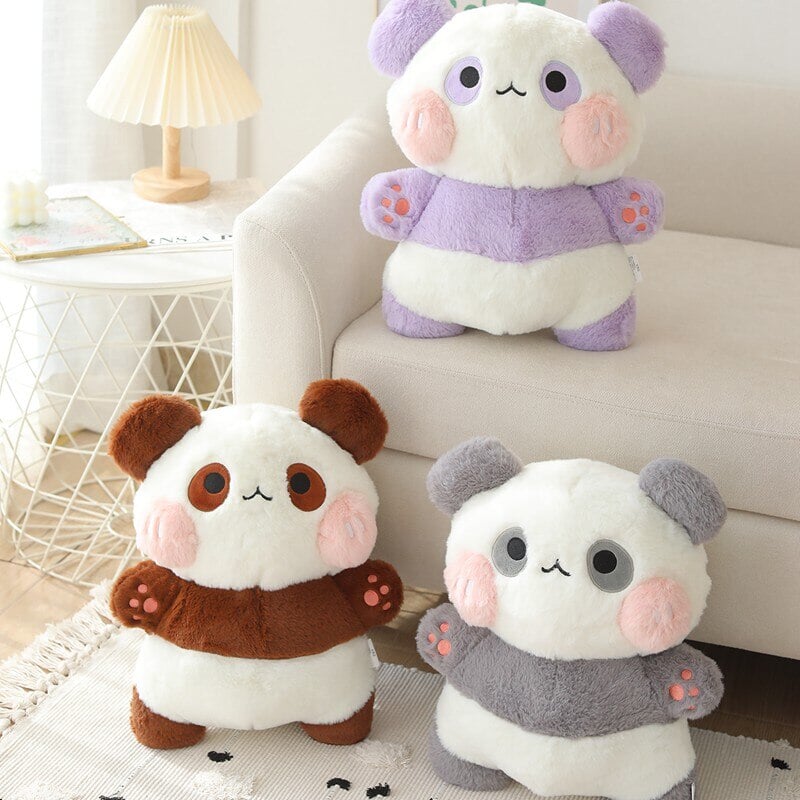 Fluffy Panda Squad Plushies-Enchanted peach