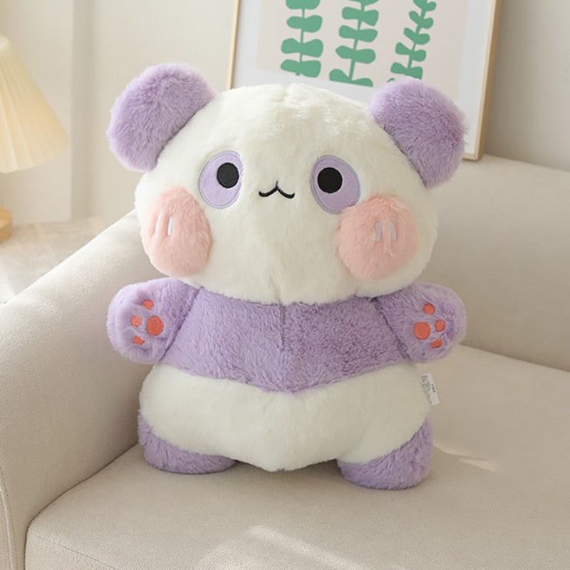 Fluffy Panda Squad Plushies-Enchanted peach