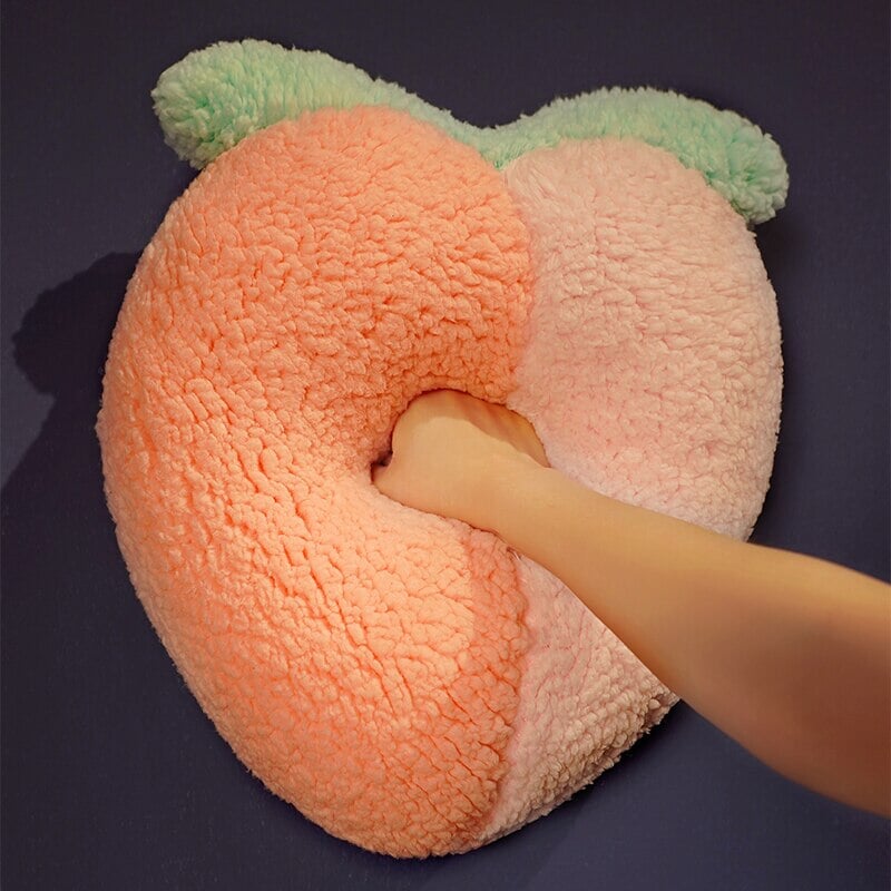 Fluffy Pastel Fruit Veg Plushie Collection-Enchanted peach