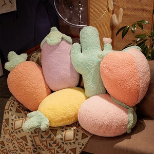 Fluffy Pastel Fruit Veg Plushie Collection-Enchanted peach