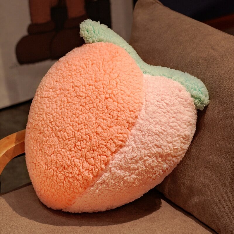 Fluffy Pastel Fruit Veg Plushie Collection-Enchanted peach