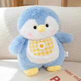 Fluffy Penguin Squad Plushies with Bib-Enchanted peach