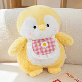 Fluffy Penguin Squad Plushies with Bib-Enchanted peach