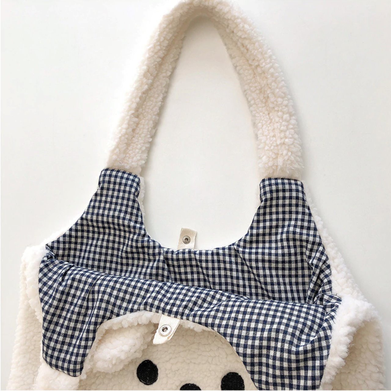 Fluffy Pup Tote-Enchanted peach